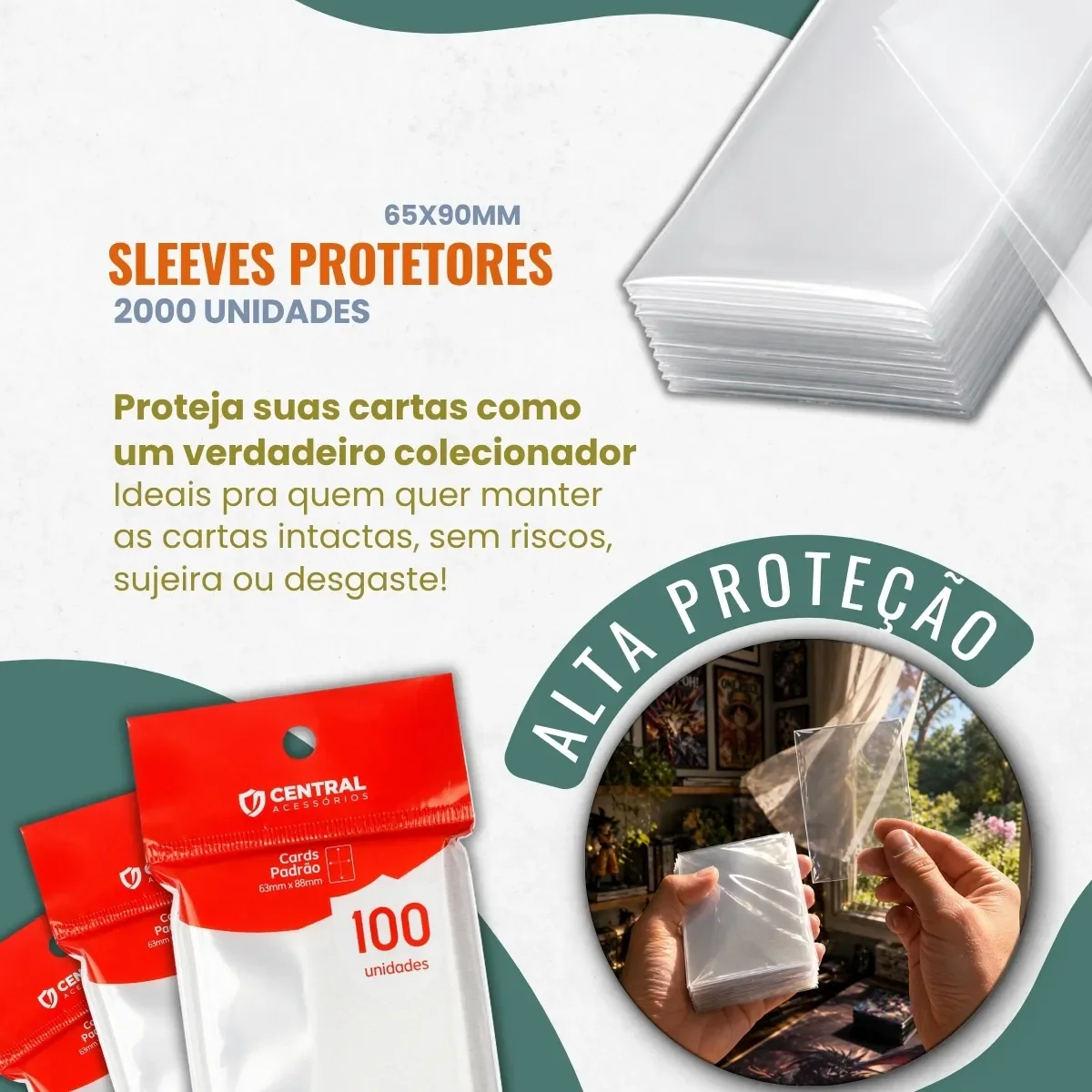 Sleeves Central Shield Básico 100 63x88mm — miniatura 2