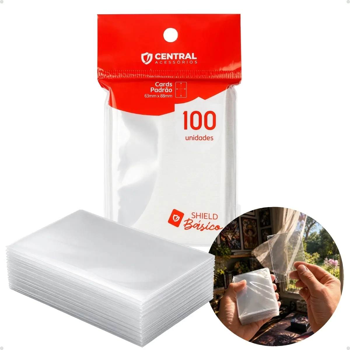 Sleeves Central Shield Básico 100 63x88mm